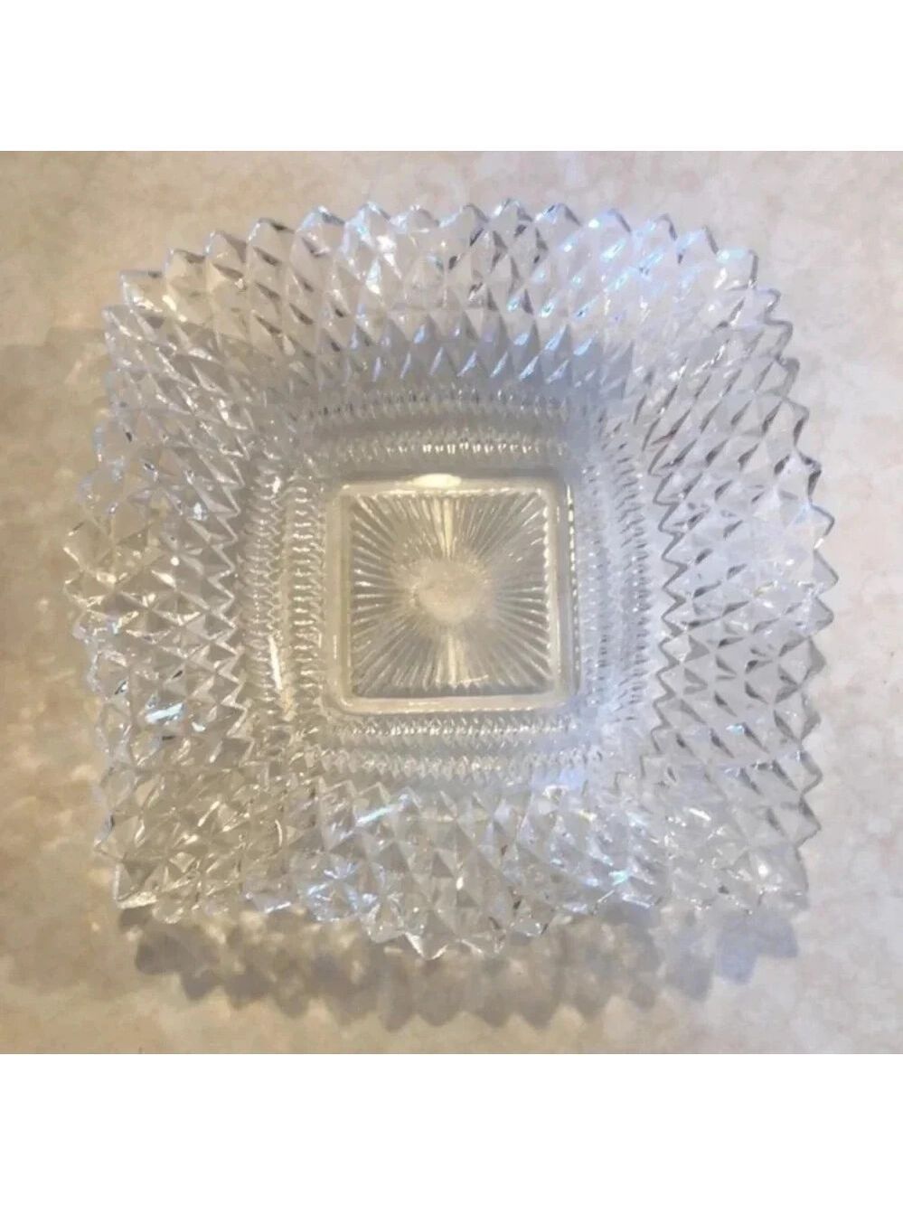 Vintage French Diamond Point Ruffled Edge Catchall
